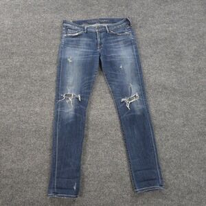 Citizens Of Humanity Jeans Womens 30 Blue Arielle Midrise Slim Distressed Denim